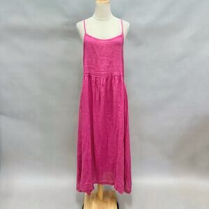 CP Shades‎ Hazel hot pink linen maxi sundress pockets size small